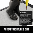 GORILLA GRIP 100% Waterproof All-Season WeatherMax Doormat US Designed Natural Rubber, Stain and Fade Resistant, Low Profile Indoor Outdoor Door Mats, Easy Clean Patio Mat, 23x35, Light Gray