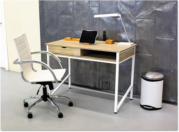 Safco 1001WH Vamp LED Modern ABS Desk Lamp with USB Port and Dimmer Switch, White