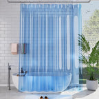 AmazerBath Extra Long Shower Curtain Liner, Clear Blue Shower Liner 84 Inches Long, 72x84 Plastic Shower Curtain Liners, Cute Tall Shower Liner, PEVA Bathroom Shower Curtain Liners & 3 Magnets