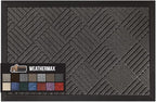 GORILLA GRIP 100% Waterproof All-Season WeatherMax Doormat, 60x24, US Designed Natural Rubber, Stain and Fade Resistant, Low Profile Indoor Outdoor Door Mats, Easy Clean Patio Mat, Gray Diamond