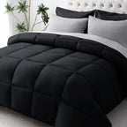 JOLLYVOGUE Twin Comforter Set, Ultra-Soft Bed in a Bag Twin Size 5 Pieces, Oeko-TEX Certified Bedding Set with Down Alternative Comforter, Sheets, Pillowcases & Shams, Black & Light Grey