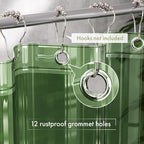AmazerBath Shower Curtain Liner, 72x72 Transparent Pine Green Shower Liner, Lightweight Plastic Shower Curtain Liners, Waterproof Shower Liner for Bathroom with 3 Magnets and 12 Grommet Holes