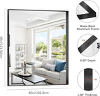 Black Bathroom Mirror, 40x48 Inch Rectangular Framed Mirror, Large Wall Mounted Bathroom Vanity Mirror Over Sink for Bedroom,Restroom, Living Room, Hangs Vertically or Horizontally