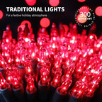 300LIGHTS(2*150L) RED Extra-Bright with End Connectors Christmas Decorative Lights 19.44m UL Certified Mini String Light Set Waterproof for Home Garden Holiday Tree Party Patio Decor Wedding