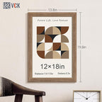 VCK 12x18 Frame 3 Pack - Brown Walnut, Natural Textured Solid Wood Poster Picture Frame, Wall Gallery Frame