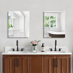 Frameless Mirror 16"x20", Rectangle Bathroom Mirror, Shatterproof Vanity Mirrors Polished Edge, Unframed Mirrors for Wall Hangs Horizontally or Vertically for Home Gym Bedroom Living Room