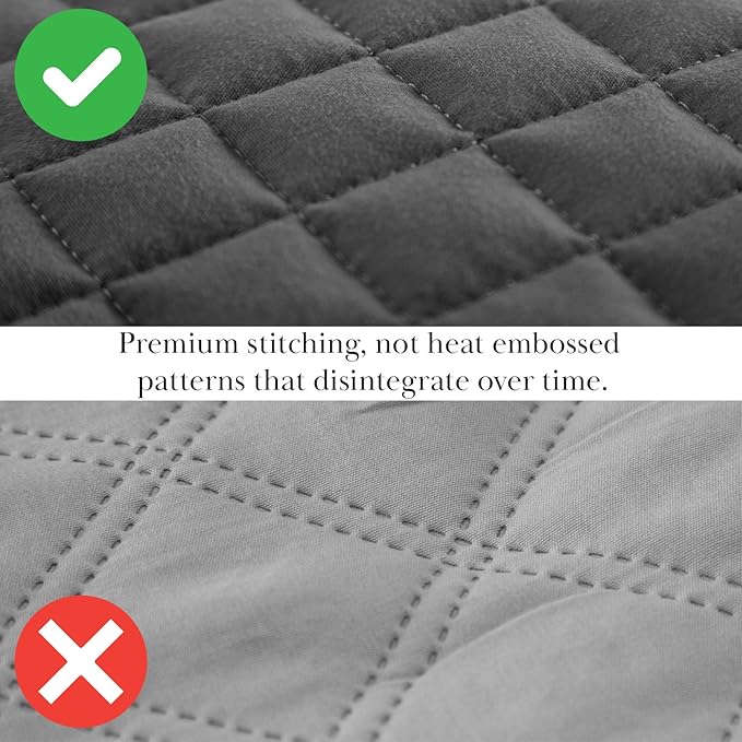Southshore Fine Living, Inc. Twin Summer Quilts Set, Quilted Grey Bedspread Twin/XL Quilts with Matching Pillow Sham, Soft Microfiber, Lightweight Quilt Coverlet Set, Easy Care, Slate Grey
