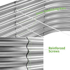 Land Guard 8x4x3ft Oval Galvanized Raised Garden Beds, Large-Capacity Metal Planter Box Outdoor, Durable Deep Raised Garden Bed 3ft Tall, Raised Beds for Gardening Vegetables, Classic Silver