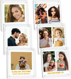 Acrylic Magnetic Refrigerator Picture Frames, 4.2"*3.46" Magnetic Fridge Clear Photo Frames Compatible with Polaroid Camera Instax Wide 300/210/200 Films for Refrigerator/Locker/Wall, 6Pack