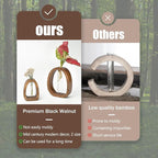 Solid Wood Frame Glass Test Tube Vase Desk Hydroponic Plant, Enhances Home and Office Environment, Small Size (Small)