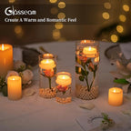 Glasseam Glass Hurricane Candle Holder Set of 6, Cylinder Candle Holders for Table Centerpiece, Modern Cylinder Vases for Centerpieces, Glass Candle Cylinders Clear Candle Vase Decorative for Wedding