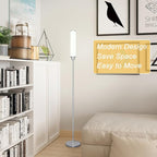 Floor Lamp with Remote Control,Bright Floor Lamps for Living Room/Bedroom/Office, Stepless Adjustable 3000K-6000K Colors and 10-100% Brightness,Standing Light with Foot Switch (Nickel)