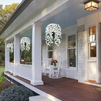 HyeFlora Artificial Fake Hanging Flowers Plants Vines for Outdoor Summer Decoration, 2PCS Faux Silk White Morning Glory Look Real UV Resistant for Home Outside Planter Porch Patio