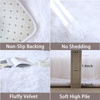 White Rug 8x10 for Living Room - Large Soft Shag Fluffy Area Rugs for Bedroom, Non-Skid Modern Fuzzy Nursery Faux Fur Carpet for Kids Dorm Room Playroom (8x10 Feet, White)