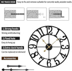 1st owned Oversized Wall Clock for Living Room Decor - 40 Inch Silent Non-Ticking Wall Clocks Battery Operated, Metal Vintage Retro Decorative Modern Wall Clock for Bedroom, Office, Farmhouse Decor