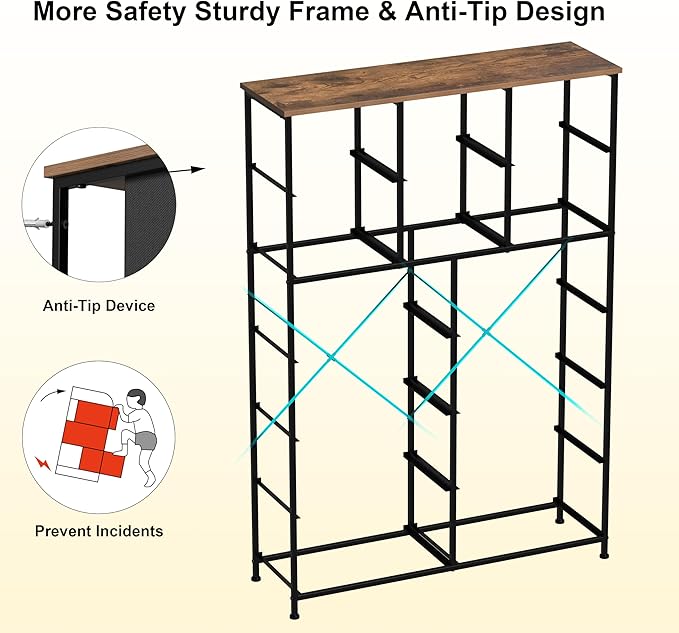 Tohomeor Dresser with Drawers for Bedroom Chest of Drawers Fabric Dresser for Closet,Nursery Entryway Hall Tree TV Stand for Living Room Retro Floral Pattern Drawers Wooden Top (14 Drawers)