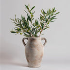 Sunddo 8 inch Rustic Vase for Home Decor, Farmhouse Terracotta Decorative Vase with Handles, Centerpiece Table Decorations, Distressed Living Room, Shelf, Mantle, Entryway, Table Decor