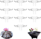 10PCS Creative Floating Floral Arrangement Holder, 2025 Innovative Floating Flower Display Stand, Clear Acrylic Floating Flower Bowl Stem Holder, Modern Floating Vase Pedestal Stand (Small)