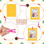 Janlaugh 100 Pcs Paper Photo Frames 4x6 Paper Picture Frame with 100 Clip 10 String Kit DIY Hanging Cardboard Photo Holder Back to School Wall Decor Wedding Home