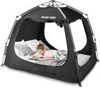 Bed Tent Bed Canopy Full Size,One-Click Bed Tents Breathable Privacy Sleep Tent with 3 Large Doors for Kids and Adult
