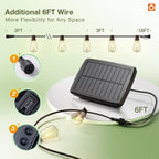 addlon 33(27+6) FT Solar String Lights Waterproof,Patio Light Solar Powered with Remote& USB Port 9+1 LED Shatterproof Bulbs 3 Lighting Modes Outdoor for Camping Backyard Garden