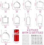 33pcs Glass Small Bud Vases Set - 9 Styles Clear Bud Vase for Centerpieces, Wedding, Home Table Flower Décor Perfume Bottle Inspired Clear Flower Vases in Bulk