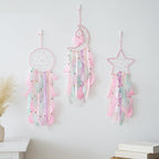 3 Pack Pink Star Moon Sun Dream Catcher - Pink Dream Catchers for Girls Room Decor, Teen Girl Room Decor, Grils Bedroom Decor,Gril Room Decor,Teen Room Decor for Girls