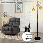 Lightdot 70IN Dimmable Floor Lamp for Living Room, 3 Light LED Tree Floor Lamps with 3Pcs Glass Globe, 3000K Soft Warm White for Wedding/Party, Mid Century Standing Tall Lamp for Bedroom-Black&Gold