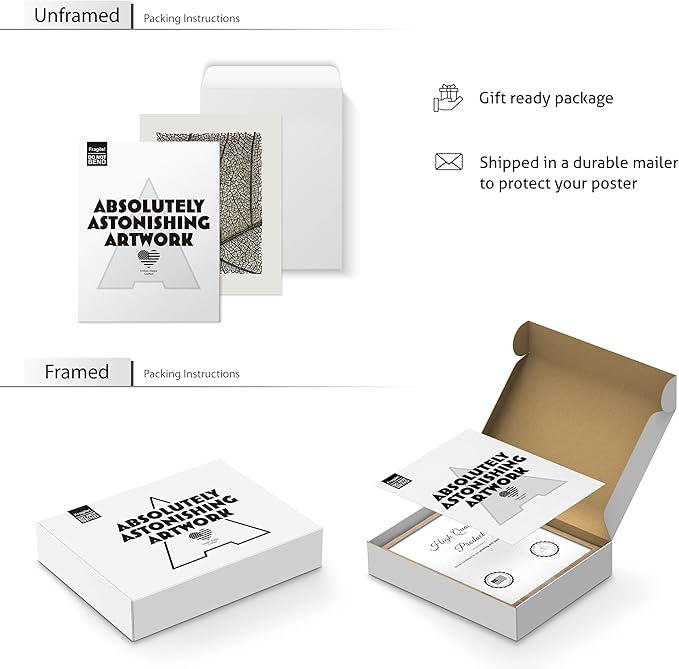 SIGNWIN Poster Bathroom Decor 11"x14"x 4, Wall Art Room Decor Multicolor for Living Room, Bedroom, Office Autumn Spring Rustic Flower Landscape Classic Vintage Retro Illustrations