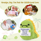 Mini Grandpa Gifts for Christmas– Handmade Crochet Dinosaur Grandpasaurus RAWR I Love You Gift for Grandpa Papa Pops Birthday Christmas Stocking Stuffer Decorative Collectible