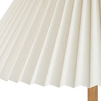 GLOBE Electric 61000053 62" Floor Lamp, Wood-Toned Finish, Pleated Fabric Shade, Pull Chain Switch, Reading Light, E26 Base, Modern Classic Lighting for Living Rooms and Bedrooms