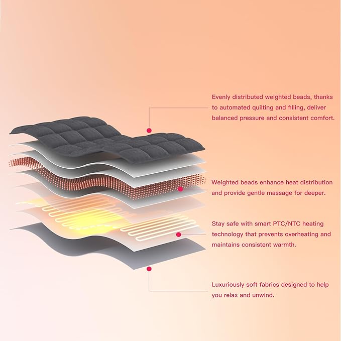 Weighted Heating pad XL 17''x33'' Heat pad for Period Cramps Heating Pads Large Heated pad for Back Pain Relief Products Electric Heat Pads Heated Pad for Bed Christmas Gifts for Mom Dad