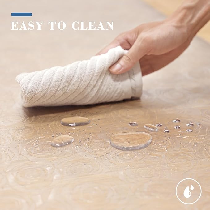 Chair Mat for Hard Floors, Tydle 36" x 60" Office Chair Mat for Hardwood Floors, Non-Slip Plastic Floor Mat for Gaming Chairs, Hard Floor Protector Computer Desk Vinyl Mat for Home Office (Clear-Rose)