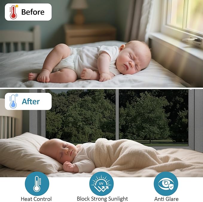 Window Film Transparent Heat Control UV Blocking, 30% VLT Window Tint for Shopfront Glass with Installation Tools, PET Material, Ideal for Stores, Glass Doors and Display Windows, 27.6Inch×196.9Inch