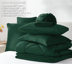 CozyLux Queen Comforter Set Emerald Green - Bed in a Bag Queen Size 7 Pieces, Luxury Soft Bed Set for All Seasons, Bedding Set with Down Alternative Comforter, Sheets, Pillowcases & Shams