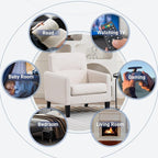 Accent Chairs Set of 2, Mid Century Modern Living Room Chairs Comfy Reading Chair with Upholstered Cushion Relax Armchair for Bedroom Apartment,Office,Begie