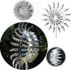 Unique and Magical Metal Windmill, 3D Wind Kinetic Sculpture, Wind Spinner Solar, Lawn Solar Wind Spinners for Yard and Garden, Wind Catchers Metal Outdoor Patio Decoration (1 PCS -Silver)