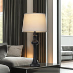 28.75'' Modern Black Metal Table Lamps Living Room Lamp for Nightstand Bedside End Lamp Home Decor Touch Lamp Modern Lamps with USB A+C Ports & Outlets （Bulb Included）