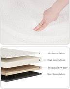 B FSOBEIIALEO Ottoman with Stroage, Round Sherpa Storage Ottoman Stool, Boucle Foot Rest22 x 22"x15.75" (White)