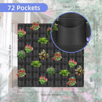 72 Pockets Hanging Planter Bags, Hanging Vertical Wall Mounted Plant Planting Grow Bags, Herb Garden Planter Outdoor Indoor Growing Bag, Gardening Vertical Greening Flower Container(1m×1m, Black)