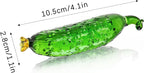 Handmade Crystal Cucumber Figurine Glass Cucumber Fruit Collectible Paperweight for Home, Kitchen, Desktop Decor