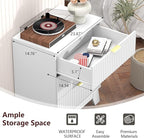 Fluted Dresser for Bedroom,3 Drawer Dresser for Closet,Storage Cabinet and Chest of Drawers with Gold Handle,TV Stand,Storage Organizer for Living Room,Hallway,Entryway,White