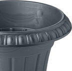 PL00GY Classic Traditional Plastic Urn Planter Indoor/Outdoor, 16" x 18", Gray