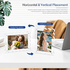 Scalloped Magnetic Picture Frame 4x6 Inch - 6Pack Clear Acrylic Photo Frame, 20mm Thick Double-Sided Magnet Design, Trendy Desktop Display for Home/Office Decor (6 Pack, 4X6)