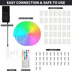 52FT LED Neon RGBIC Lights, LED Lights with RF Remote & APP Control, Flexible IP65 Waterproof Outdoor,Music Sync,DIY Design, 24V LED Strip Lights for Gaming Livingroom Wall Christmas Decor
