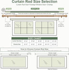 Wood Curtain Rods for Windows 48 to 84 Inch,1'' Diameter Drapery Rods with Imitation Wood Grain Leaf Pattern Finials,Boho Adjustable Heavy Duty Curtain Rods Set,36-88'',Color:Natural Wood