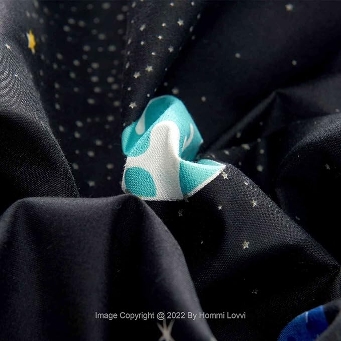 Space Planets Print Kids Bed Canopy, Girls Princess Canopy Dreamy Room Decor, Soft Hanging Reading Nook Play Tent Canopy, Extra Large Full Size Bed Canopy with String Light