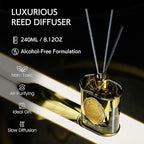 M&SENSE 8.4 oz Large Reed Diffuser for Home | Forest Scent Oil Diffuser with Sticks | Bedroom Bathroom Living Room Decor