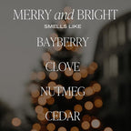 Sweet Water Decor Merry and Bright Christmas Scented Candles - Christmas Stocking Stuffers Soy Candles with Nutmeg Scent - Christmas Candles with 40 Hours Burn Time - 9Oz Gold Lid Clear Jar Candles