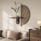 Troartos 3D Textured Neutral Abstract Wall Art with Vase, White and Brown Wall Decor with Rabbit Decoration, Minimalist Geometric Artwork for Living Room Hallway Dining Room Bedroom Office, 24x24 In